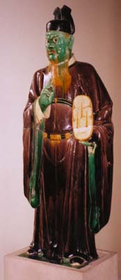 stoneware figure from judgement group.  16th century Ming Dynasty.