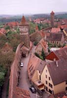 View of one of the towers in Rothenburg