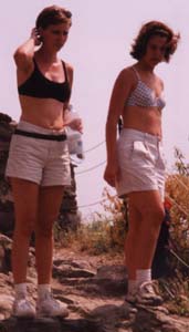 Laura and Sarah walking into Vernazza